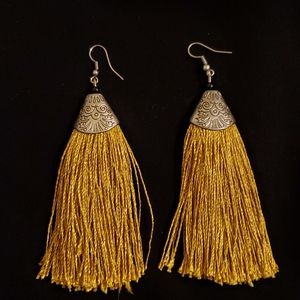 Boho Tassel Earrings color brown, orange, tan mix